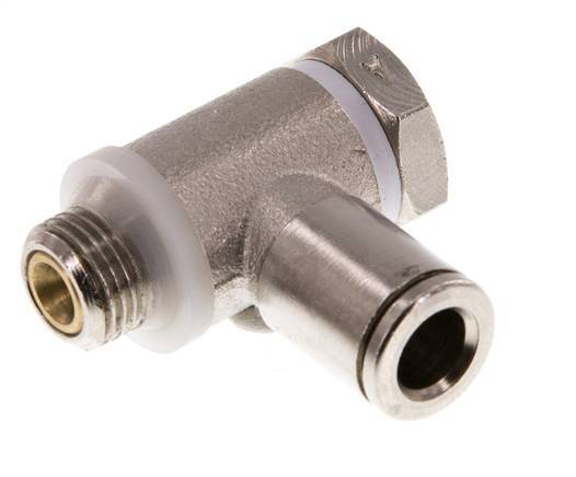 Flow Control Valve Meter-In Elbow 6 mm - G1/8'' Brass Slotted Screw Banjo