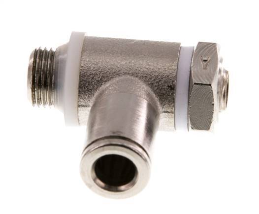Flow Control Valve Meter-In Elbow 6 mm - G1/8'' Brass Slotted Screw Banjo