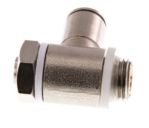 Flow Control Valve Meter-In Elbow 8 mm - G1/4'' Brass Slotted Screw Banjo