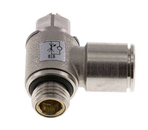 Flow Control Valve Meter-Out Elbow 12 mm - G1/4'' Brass Slotted Screw