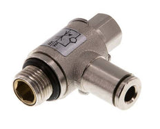 Flow Control Valve Meter-In Elbow 4 mm - G1/8'' Brass Slotted Screw