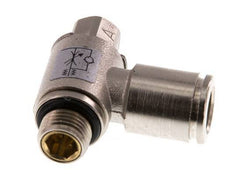 Flow Control Valve Meter-In Elbow 8 mm - G1/8'' Brass Slotted Screw