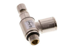 Flow Control Valve Meter-Out Elbow 8 mm - G1/8'' Brass Knurled Screw