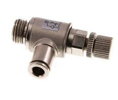 Flow Control Valve Meter-Out Elbow 6 mm - G1/4'' Brass Knurled Screw