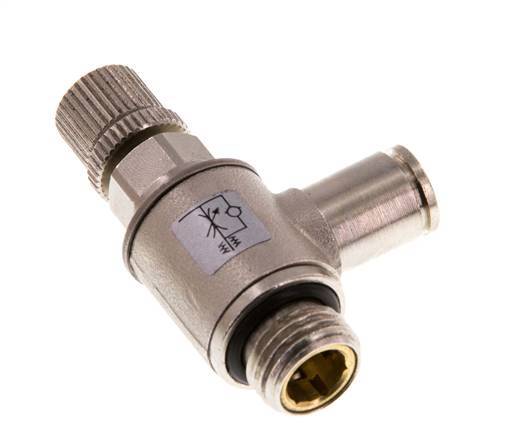 Flow Control Valve Meter-Out Elbow 6 mm - G1/4'' Brass Knurled Screw