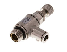 Flow Control Valve Meter-In Elbow 6 mm - G1/4'' Brass Knurled Screw