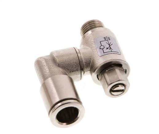 Flow Control Valve Meter-Out Rotatable 8 mm - G1/8'' Brass Slotted Screw
