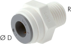 3/8'' x 1/4'' NPT Push-in Fitting with Male Threads POM EPDM [5 Pieces]