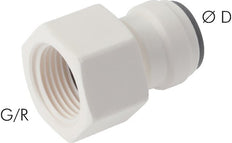 6mm x G3/8'' Push-in Fitting with Female Threads POM EPDM [5 Pieces]