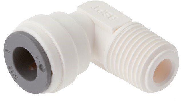 8mm x 1/4'' NPT 90deg Elbow Push-in Fitting with Male Threads POM EPDM [5 Pieces]
