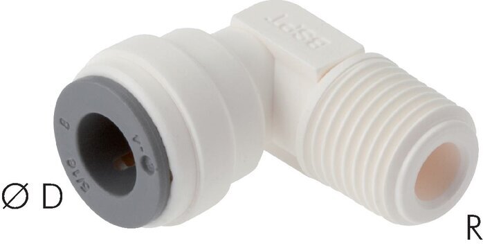 5/16'' x R1/4'' 90deg Elbow Push-in Fitting with Male Threads POM EPDM [5 Pieces]