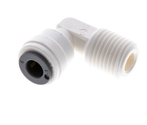 6mm x R1/4'' 90deg Elbow Push-in Fitting with Male Threads POM EPDM [5 Pieces]