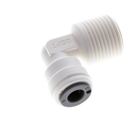 6mm x R3/8'' 90deg Elbow Push-in Fitting with Male Threads POM EPDM [5 Pieces]