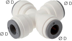 10mm Cross Push-in Fitting POM EPDM FDA [2 Pieces]