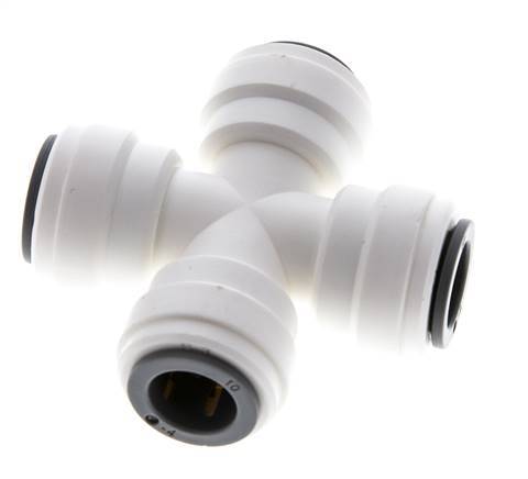 10mm Cross Push-in Fitting POM EPDM FDA [2 Pieces]