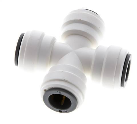 10mm Cross Push-in Fitting POM EPDM FDA [2 Pieces]