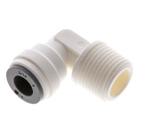 5/16'' x R3/8'' 90deg Elbow Push-in Fitting with Male Threads POM EPDM [5 Pieces]