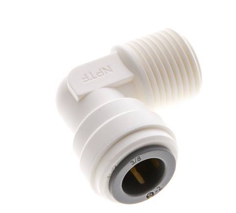 3/8'' x 3/8'' NPT 90deg Elbow Push-in Fitting with Male Threads POM EPDM [5 Pieces]