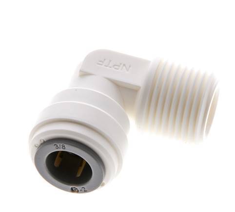 3/8'' x 3/8'' NPT 90deg Elbow Push-in Fitting with Male Threads POM EPDM [5 Pieces]