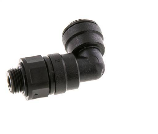6mm x G1/8'' 90deg Elbow Push-in Fitting with Male Threads POM NBR Rotatable [2 Pieces]