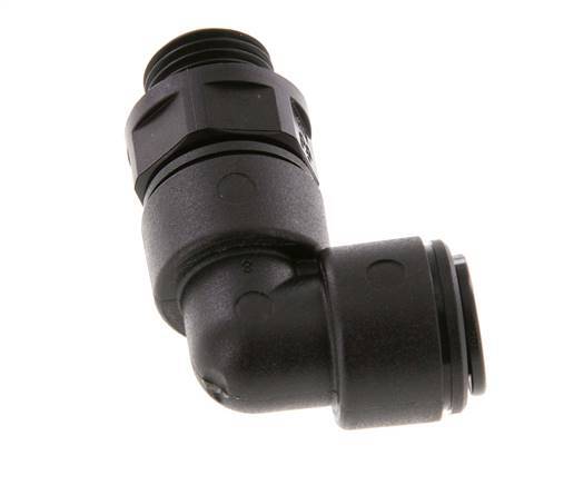 8mm x G1/4'' 90deg Elbow Push-in Fitting with Male Threads POM NBR Rotatable [2 Pieces]