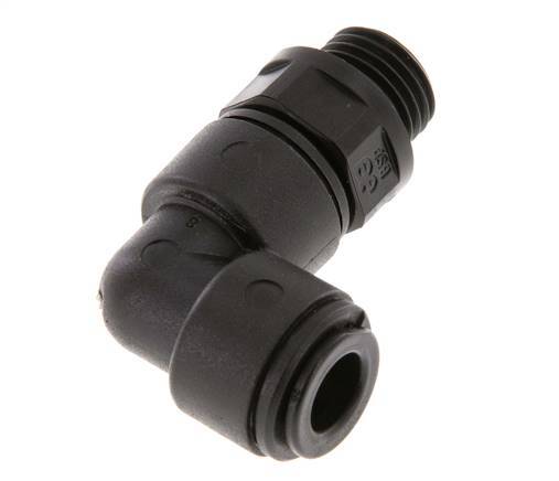 8mm x G1/4'' 90deg Elbow Push-in Fitting with Male Threads POM NBR Rotatable [2 Pieces]