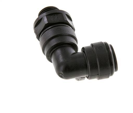 10mm x G1/4'' 90deg Elbow Push-in Fitting with Male Threads POM NBR Rotatable