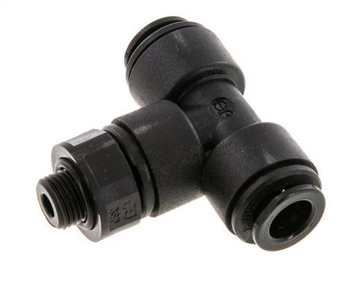 8mm x G1/8'' Inline Tee Push-in Fitting with Male Threads POM NBR FDA Rotatable