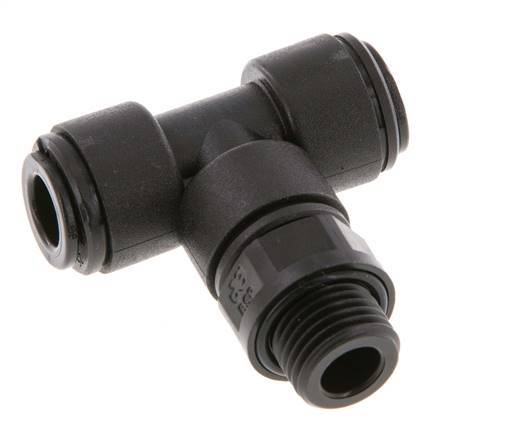 8mm x G1/4'' Inline Tee Push-in Fitting with Male Threads POM NBR FDA Rotatable