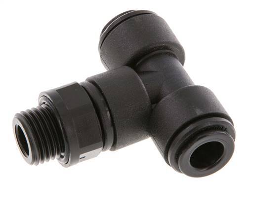 8mm x G1/4'' Inline Tee Push-in Fitting with Male Threads POM NBR FDA Rotatable