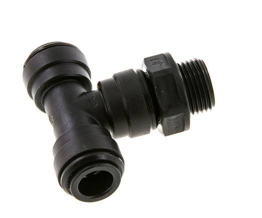 10mm x G3/8'' Inline Tee Push-in Fitting with Male Threads POM NBR FDA Rotatable