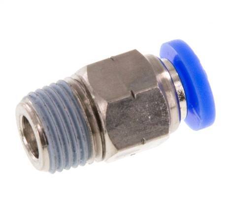 5/32'' x 1/8'' NPT Push-in Fitting with Male Threads Brass/PBT NBR [5 Pieces]