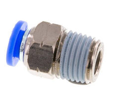 1/4'' x 1/4'' NPT Push-in Fitting with Male Threads Brass/PBT NBR [5 Pieces]