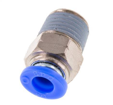 1/4'' x 1/4'' NPT Push-in Fitting with Male Threads Brass/PBT NBR [5 Pieces]