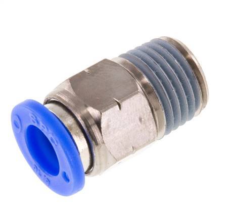 5/16'' x 1/4'' NPT Push-in Fitting with Male Threads Brass/PBT NBR [5 Pieces]