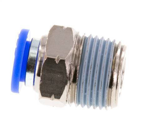5/16'' x 3/8'' NPT Push-in Fitting with Male Threads Brass/PBT NBR [5 Pieces]