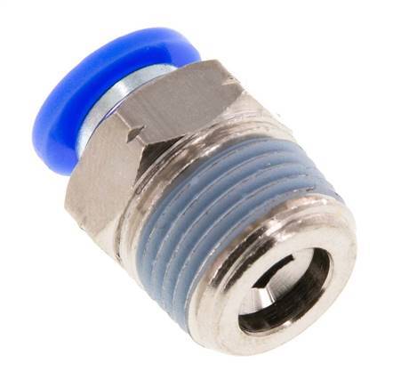 5/16'' x 3/8'' NPT Push-in Fitting with Male Threads Brass/PBT NBR [5 Pieces]