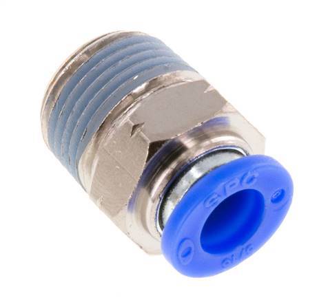 5/16'' x 3/8'' NPT Push-in Fitting with Male Threads Brass/PBT NBR [5 Pieces]