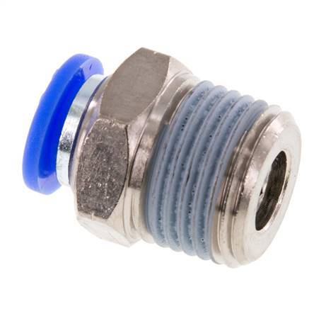 3/8'' x 1/2'' NPT Push-in Fitting with Male Threads Brass/PBT NBR [2 Pieces]