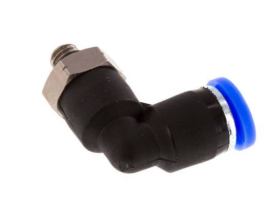 5/32'' x UNF 10-32 90deg Elbow Push-in Fitting Brass/PBT NBR Rotatable [2 Pieces]