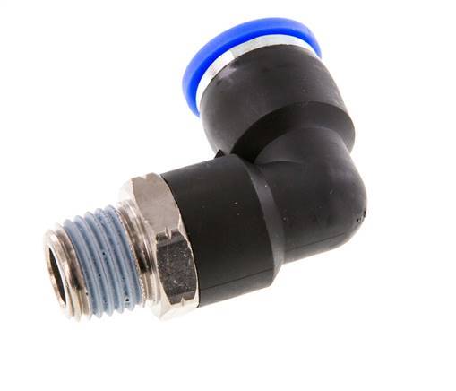 3/8'' x 1/4'' NPT 90deg Elbow Push-in Fitting with Male Threads Brass/PBT NBR Rotatable [2 Pieces]