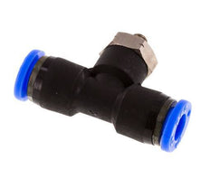 1/4'' x UNF 10-32 Inline Tee Push-in Fitting Brass/PBT NBR Rotatable [2 Pieces]