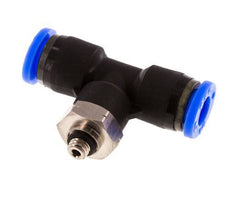 1/4'' x UNF 10-32 Inline Tee Push-in Fitting Brass/PBT NBR Rotatable [2 Pieces]