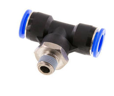 1/2'' x 1/4'' NPT Inline Tee Push-in Fitting with Male Threads Brass/PBT NBR Rotatable