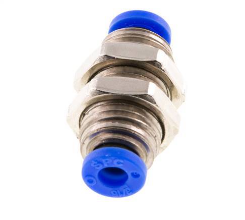 3/16'' Push-in Fitting Brass/PBT NBR Bulkhead [2 Pieces]