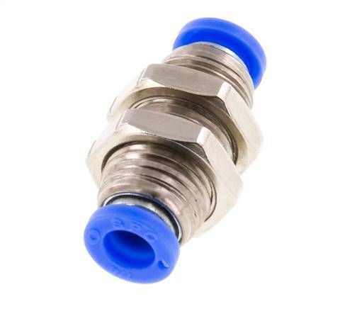 1/4'' Push-in Fitting Brass/PBT NBR Bulkhead [2 Pieces]