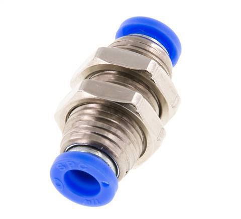 1/4'' Push-in Fitting Brass/PBT NBR Bulkhead [2 Pieces]