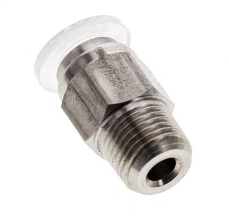 6mm x R1/8'' Push-in Fitting with Male Threads Stainless Steel/PA EPDM/PTFE