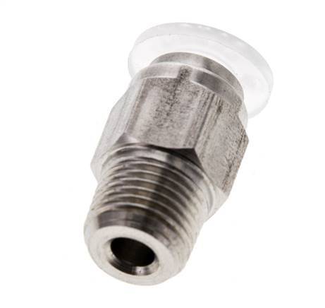 6mm x R1/8'' Push-in Fitting with Male Threads Stainless Steel/PA EPDM/PTFE