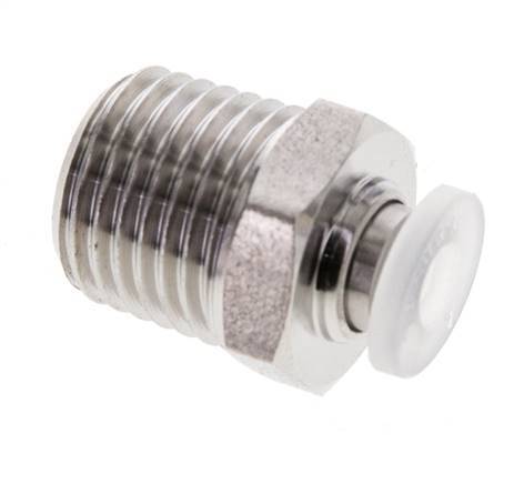 4mm x R1/4'' Push-in Fitting with Male Threads Stainless Steel/PA EPDM/PTFE